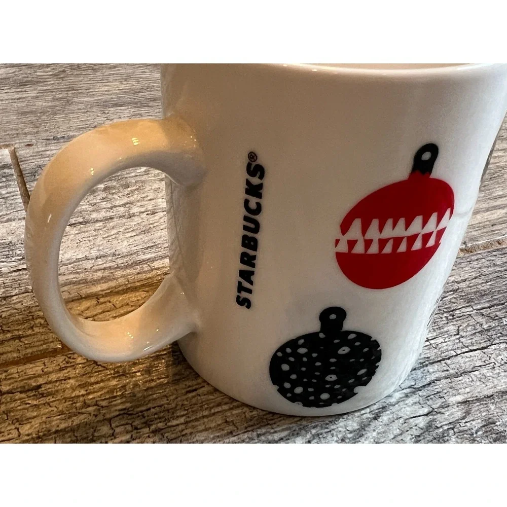 STARBUCKS Ornament Christmas‎ Coffee Tea Cup Mug 12 oz Red Black 2016 Holiday